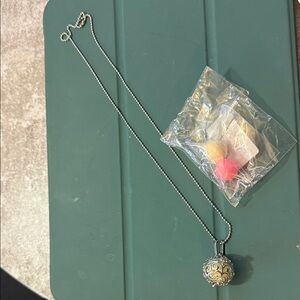 Silver Pendant Locket Necklace with Essential Oil Diffuser Balls